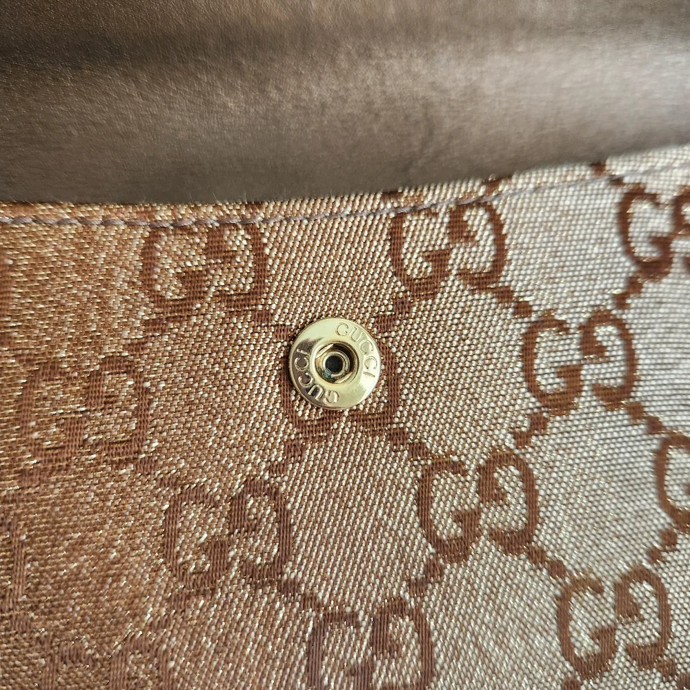 GUCCI Brown Monogram Ombre Effect Canvas and Leather Wallet - Picture 14 of 16